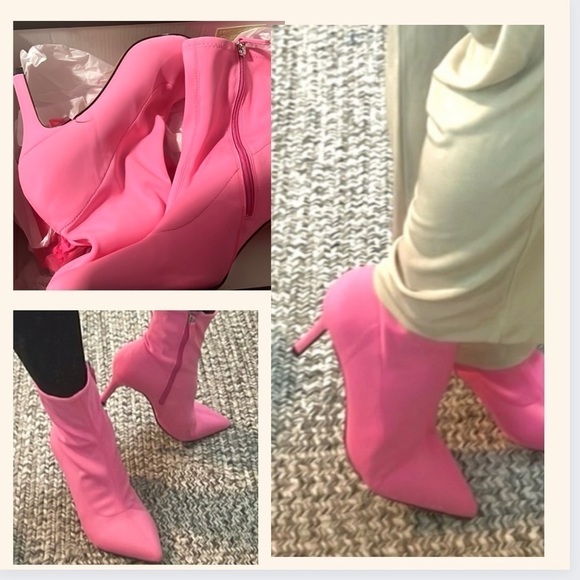 💞Eloquii HoT PiNk,Neoprene ankle boots, size 9W,Designed to Impress, Exclt Con. - Picture 5 of 12
